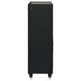 Ravenne Black 5-drawer Velvet Upholstered LED Chest of Drawers - Ornate Home