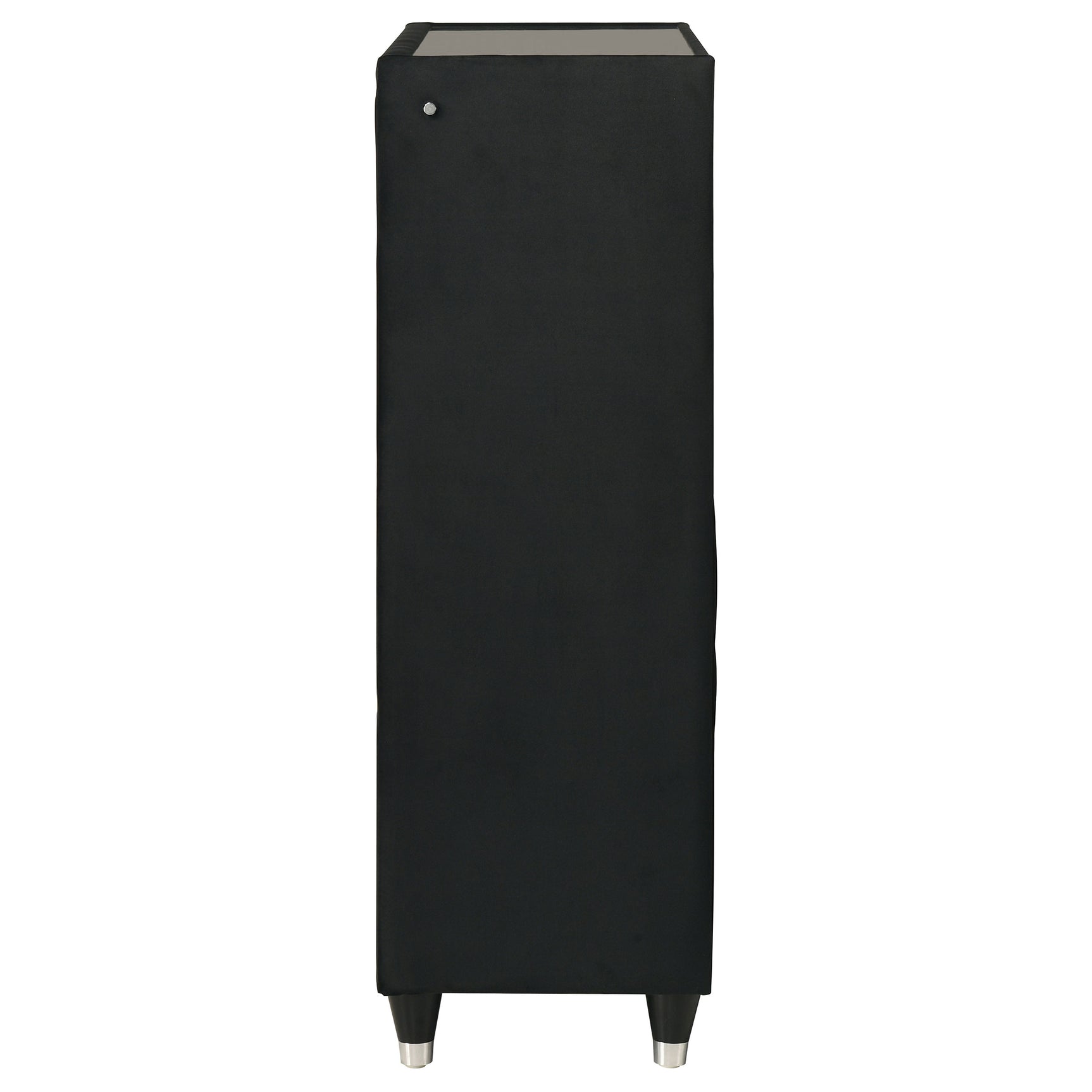 Ravenne Black 5-drawer Velvet Upholstered LED Chest of Drawers - Ornate Home