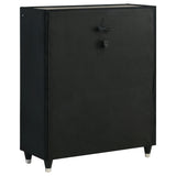 Ravenne Black 5-drawer Velvet Upholstered LED Chest of Drawers - Ornate Home