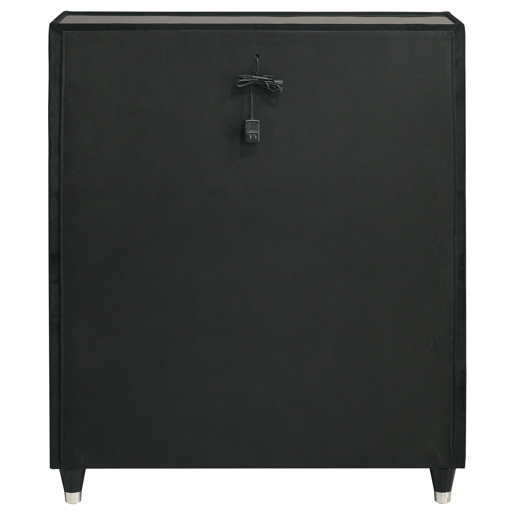 Ravenne Black 5-drawer Velvet Upholstered LED Chest of Drawers - Ornate Home