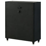 Ravenne Black 5-drawer Velvet Upholstered LED Chest of Drawers - Ornate Home