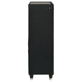 Ravenne Black 5-drawer Velvet Upholstered LED Chest of Drawers - Ornate Home