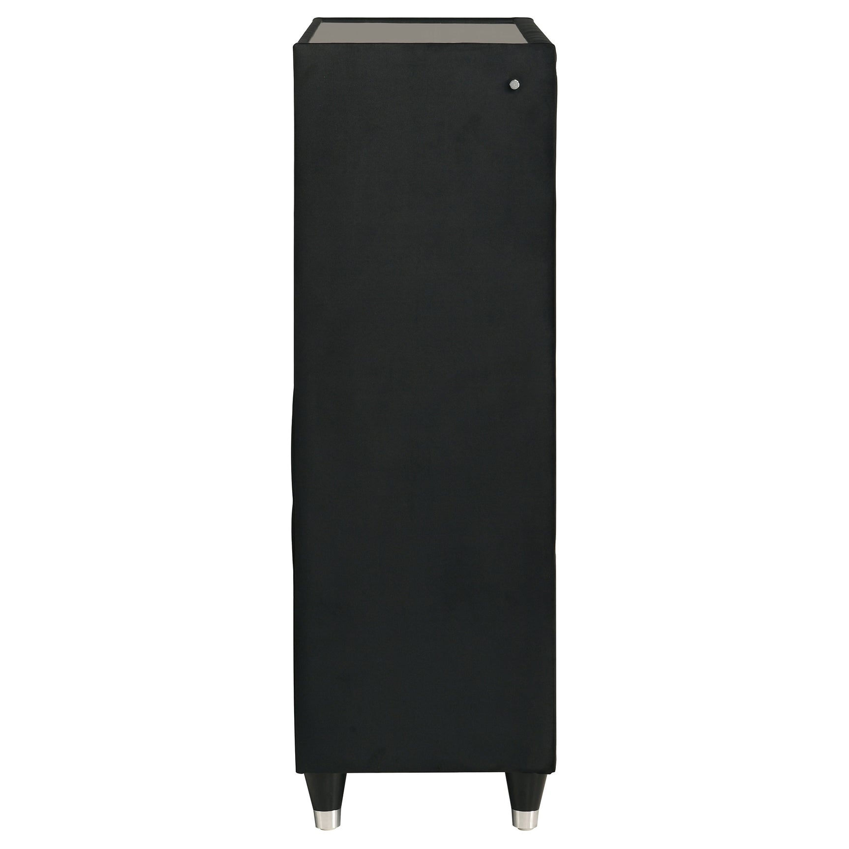 Ravenne Black 5-drawer Velvet Upholstered LED Chest of Drawers - Ornate Home