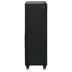 Ravenne Black 5-drawer Velvet Upholstered LED Chest of Drawers - Ornate Home