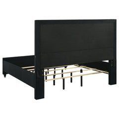Ravenne Black 5-piece Velvet Upholstered Eastern King LED Bedroom Set - Ornate Home