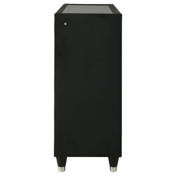 Ravenne Black 8-drawer Velvet Upholstered LED Dresser Cabinet - Ornate Home