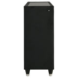 Ravenne Black 8-drawer Velvet Upholstered LED Dresser Cabinet - Ornate Home