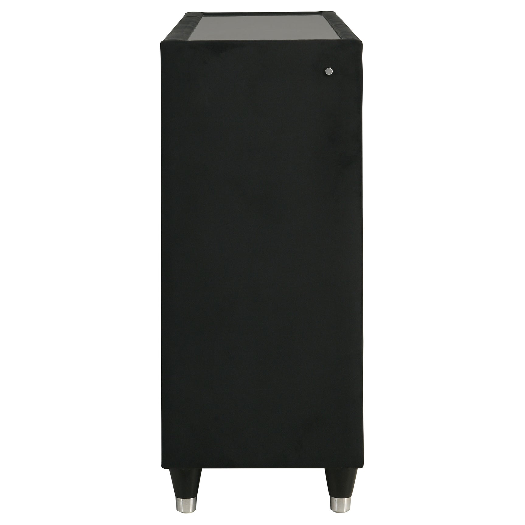 Ravenne Black 8-drawer Velvet Upholstered LED Dresser Cabinet - Ornate Home