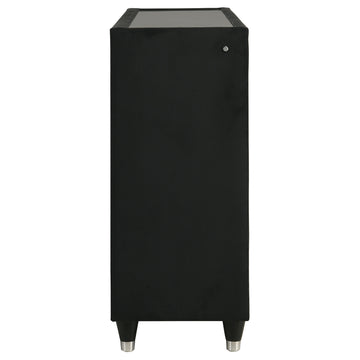 Ravenne Black 8-drawer Velvet Upholstered LED Dresser Cabinet - Ornate Home