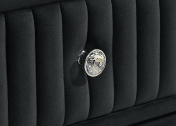 Ravenne Black 8-drawer Velvet Upholstered LED Dresser Cabinet - Ornate Home