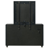 Ravenne Black 8-drawer Velvet Upholstered LED Dresser and Mirror - Ornate Home