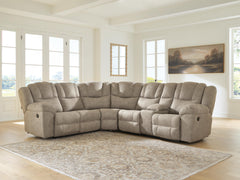 Ravenswaye Birch 3-Piece Reclining Sectional with Right-Arm Facing Console - Ornate Home