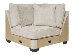 Rawcliffe Parchment 3pc Symmetrical Sectional Sofa w/ Ottoman - Ornate Home