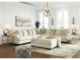 Rawcliffe Parchment 3pc Symmetrical Sectional Sofa w/ Ottoman - Ornate Home