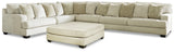 Rawcliffe Parchment 4-Piece Sectional with Ottoman (Online Special Price) - Ornate Home