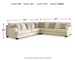 Rawcliffe Parchment 5-Piece Sectional - Ornate Home