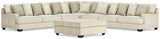 Rawcliffe Parchment 5-Piece Sectional and Oversized Ottoman (Online Special Price) - Ornate Home