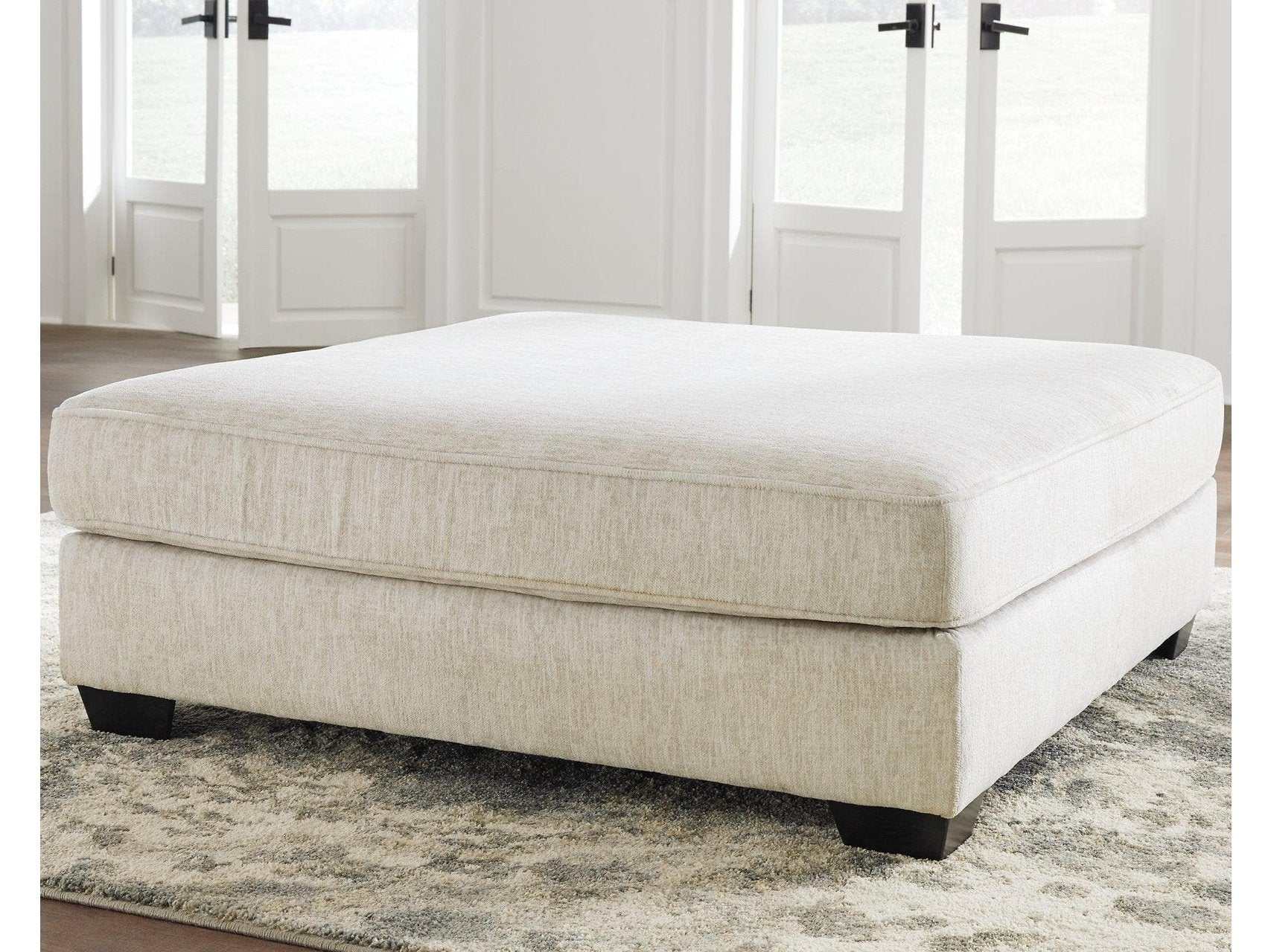 Rawcliffe Parchment Oversized Accent Ottoman (Online Special Price) - Ornate Home