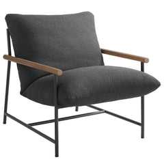 Raya Charcoal Outdoor Patio Boucle Sling Lounge Chair - Ornate Home