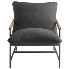 Raya Charcoal Outdoor Patio Boucle Sling Lounge Chair - Ornate Home