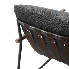 Raya Charcoal Outdoor Patio Boucle Sling Lounge Chair - Ornate Home