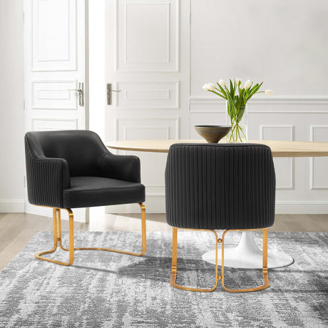 Raya Dining Armchair in Black (set of 2) - Ornate Home