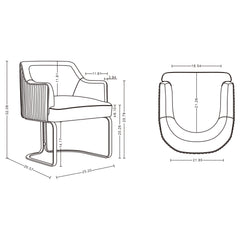 Raya Dining Armchair in Cream - Ornate Home