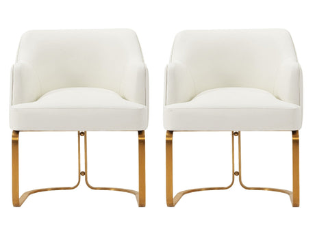 Raya Dining Armchair in Cream (set of 2) - Ornate Home