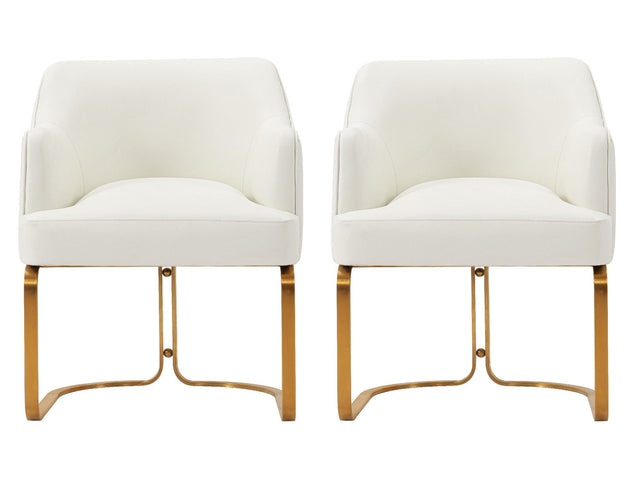 Raya Dining Armchair in Cream (set of 2) - Ornate Home