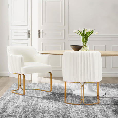 Raya Dining Armchair in Cream (set of 2) - Ornate Home