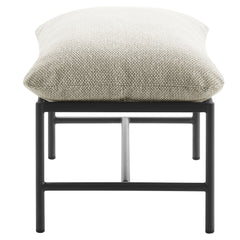 Raya Ivory Outdoor Patio Boucle Ottoman - Ornate Home