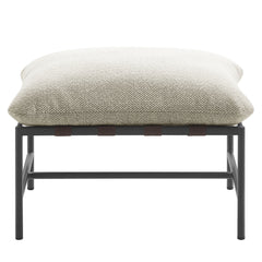 Raya Ivory Outdoor Patio Boucle Ottoman - Ornate Home