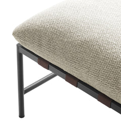 Raya Ivory Outdoor Patio Boucle Ottoman - Ornate Home