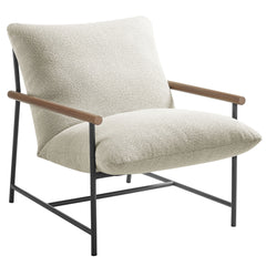 Raya Ivory Outdoor Patio Boucle Sling Lounge Chair - Ornate Home