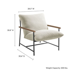 Raya Ivory Outdoor Patio Boucle Sling Lounge Chair - Ornate Home