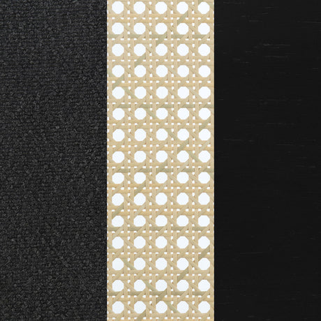 Rayo Black Rattan Cane Back Accent Chair with Padded Seat - Ornate Home