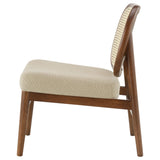Rayo Camel Rattan Cane Back Accent Chair with Padded Seat - Ornate Home