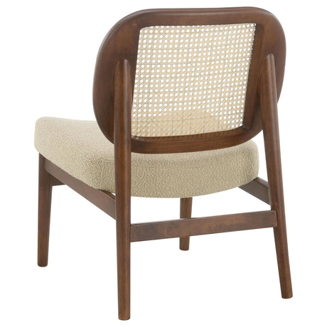 Rayo Camel Rattan Cane Back Accent Chair with Padded Seat - Ornate Home