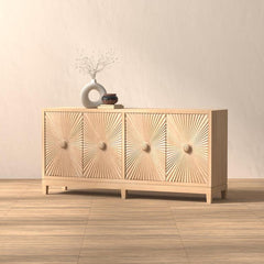 Rayon Tan Four Door Sideboard - Ornate Home