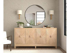 Rayon Tan Four Door Sideboard - Ornate Home