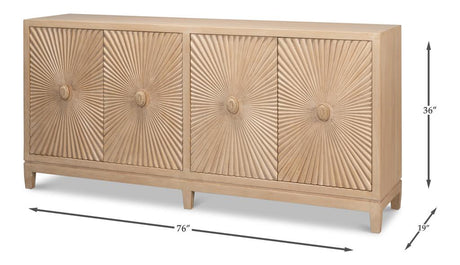 Rayon Tan Four Door Sideboard - Ornate Home