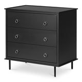 Reagan Black 3 Drawer Nightstand - Ornate Home