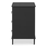 Reagan Black 3 Drawer Nightstand - Ornate Home