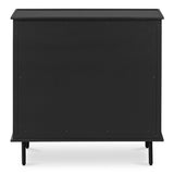 Reagan Black 3 Drawer Nightstand - Ornate Home