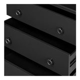 Reagan Black 3 Drawer Nightstand - Ornate Home