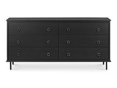 Reagan Black 6 Drawer Dresser - Ornate Home