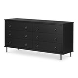 Reagan Black 6 Drawer Dresser - Ornate Home