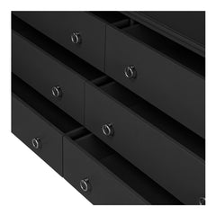 Reagan Black 6 Drawer Dresser - Ornate Home