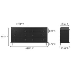 Reagan Black 6 Drawer Dresser - Ornate Home
