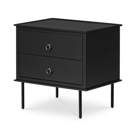 Reagan Black Nightstand - Ornate Home